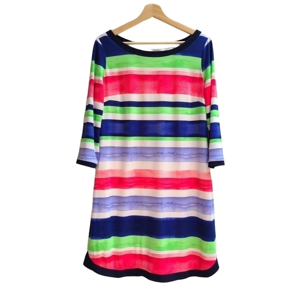 Vince Camuto Watercolor Rainbow Dress, Size Large